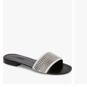 Kendall + Kylie Kennedy Sandal, Black & White, Size 8